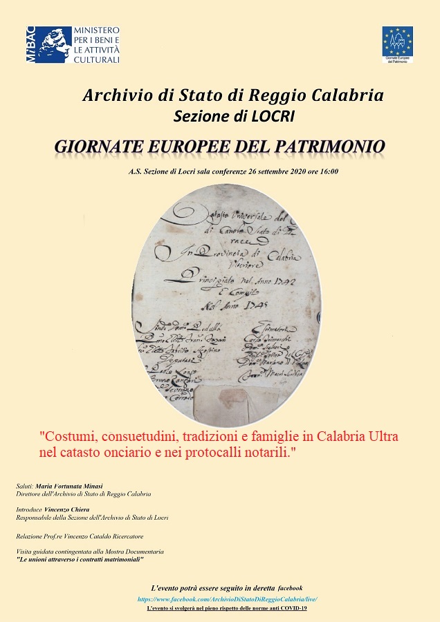 Costumi, consuetudini, tradizioni e famiglie in Calabria Ultra nel catasto onciario e nei protocolli notarili